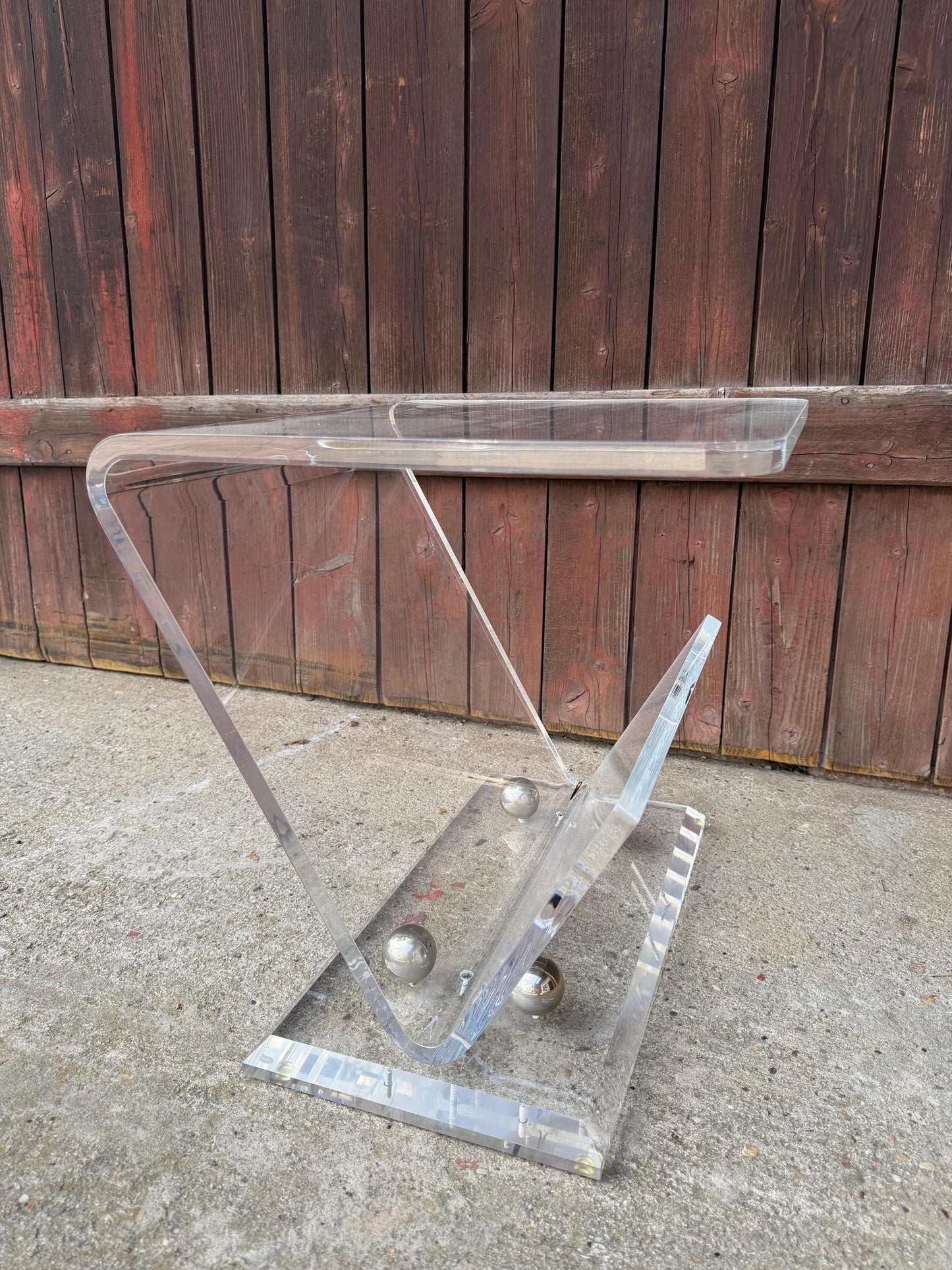 Vintage Beistelltisch Lucite Z-Form im Stil von Charles Hollis Jones