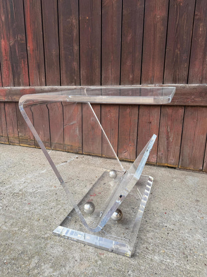 Vintage Beistelltisch Lucite Z-Form im Stil von Charles Hollis Jones