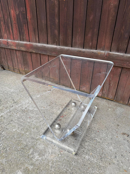 Vintage Beistelltisch Lucite Z-Form im Stil von Charles Hollis Jones