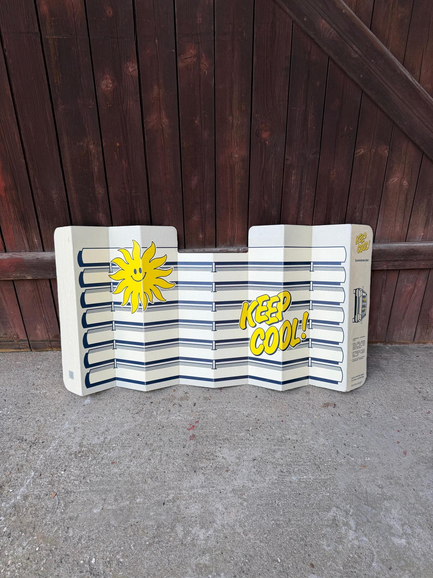 Vintage Auto-Sonnenblende "Keep Cool!", 1980er Jahre