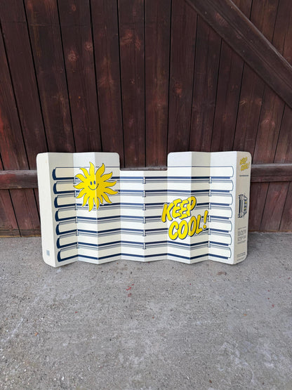 Vintage Auto-Sonnenblende "Keep Cool!", 1980er Jahre