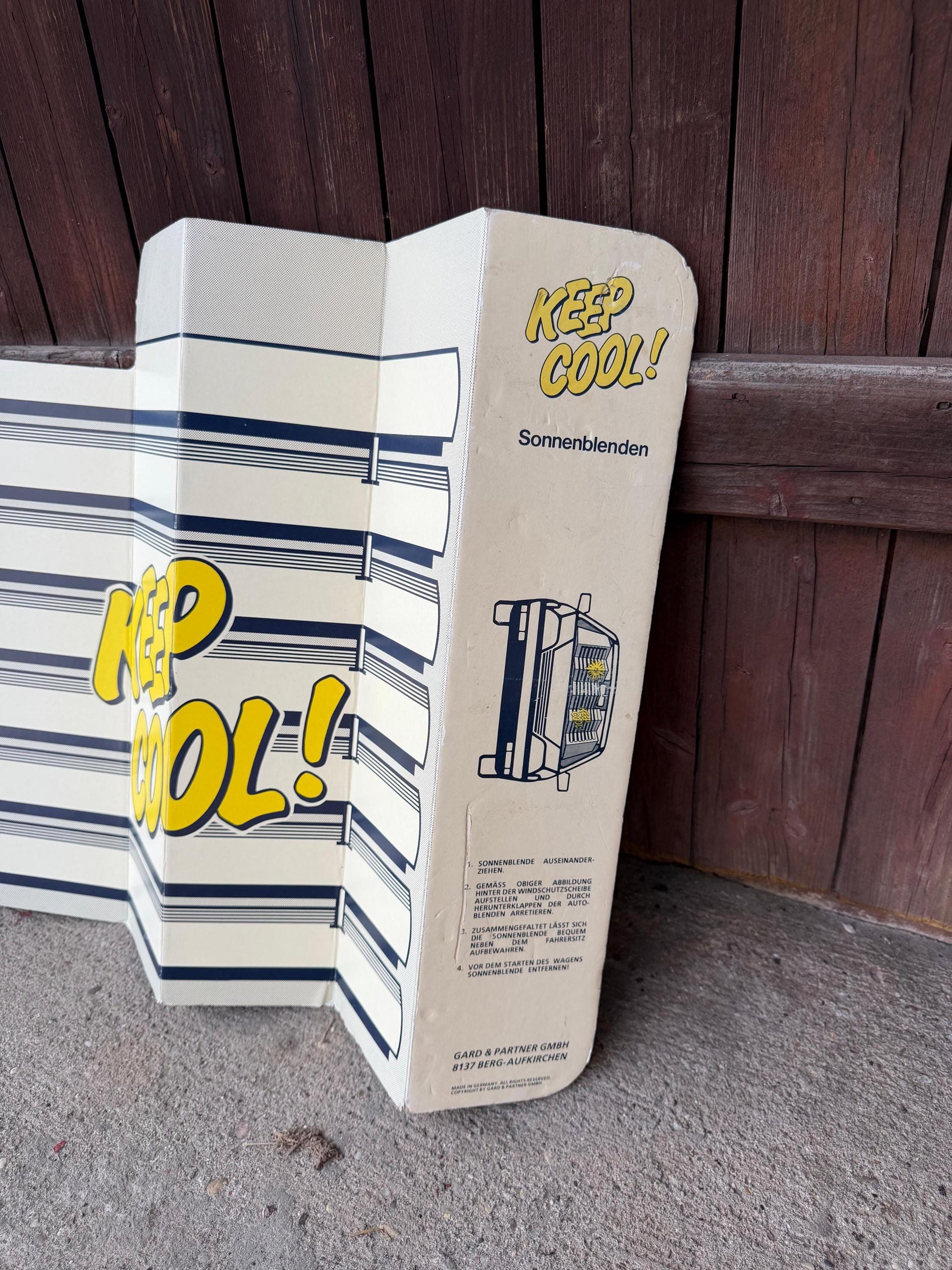 Vintage Auto-Sonnenblende "Keep Cool!", 1980er Jahre