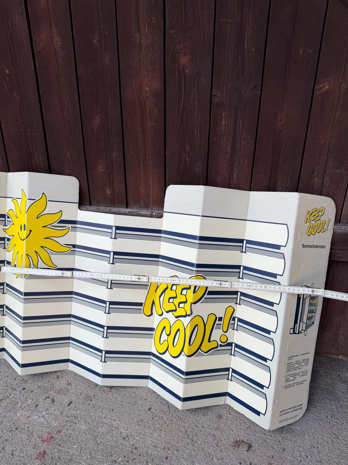 Vintage Auto-Sonnenblende "Keep Cool!", 1980er Jahre