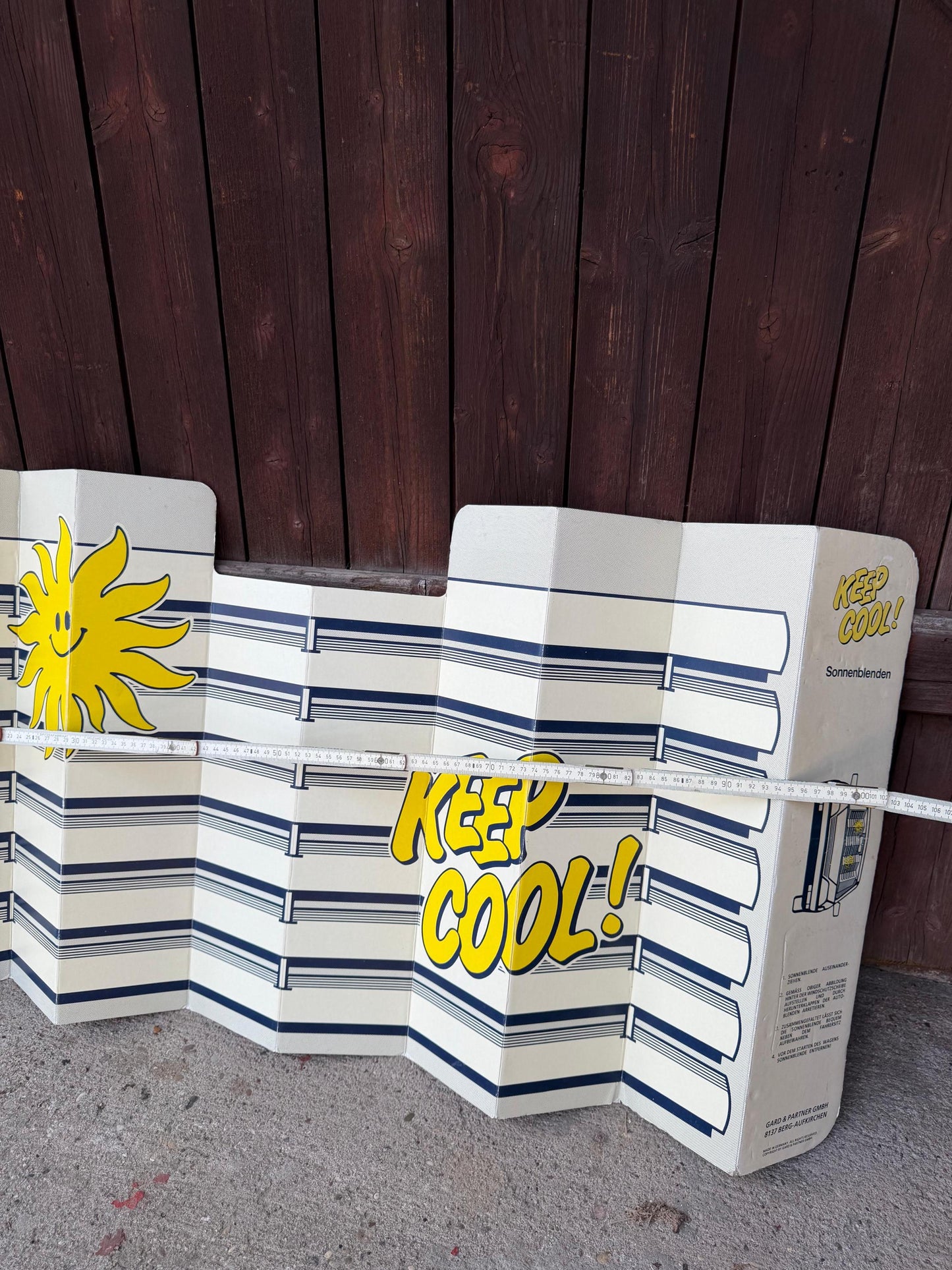Vintage Auto-Sonnenblende "Keep Cool!", 1980er Jahre