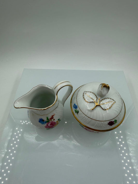 Vintage Porzellan Set von Hutschenreuther Dresden mit floralem Dekor