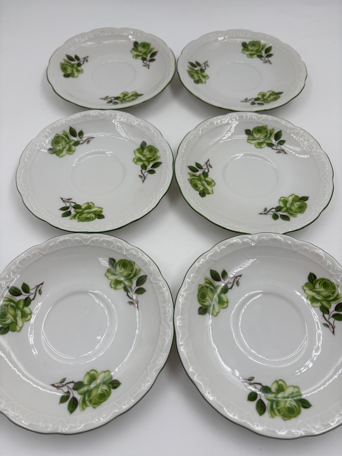 Vintage Mokka- und Kaffeeservice von Mitterteich Bavaria aus weißem Porzellan mit Goldakzenten