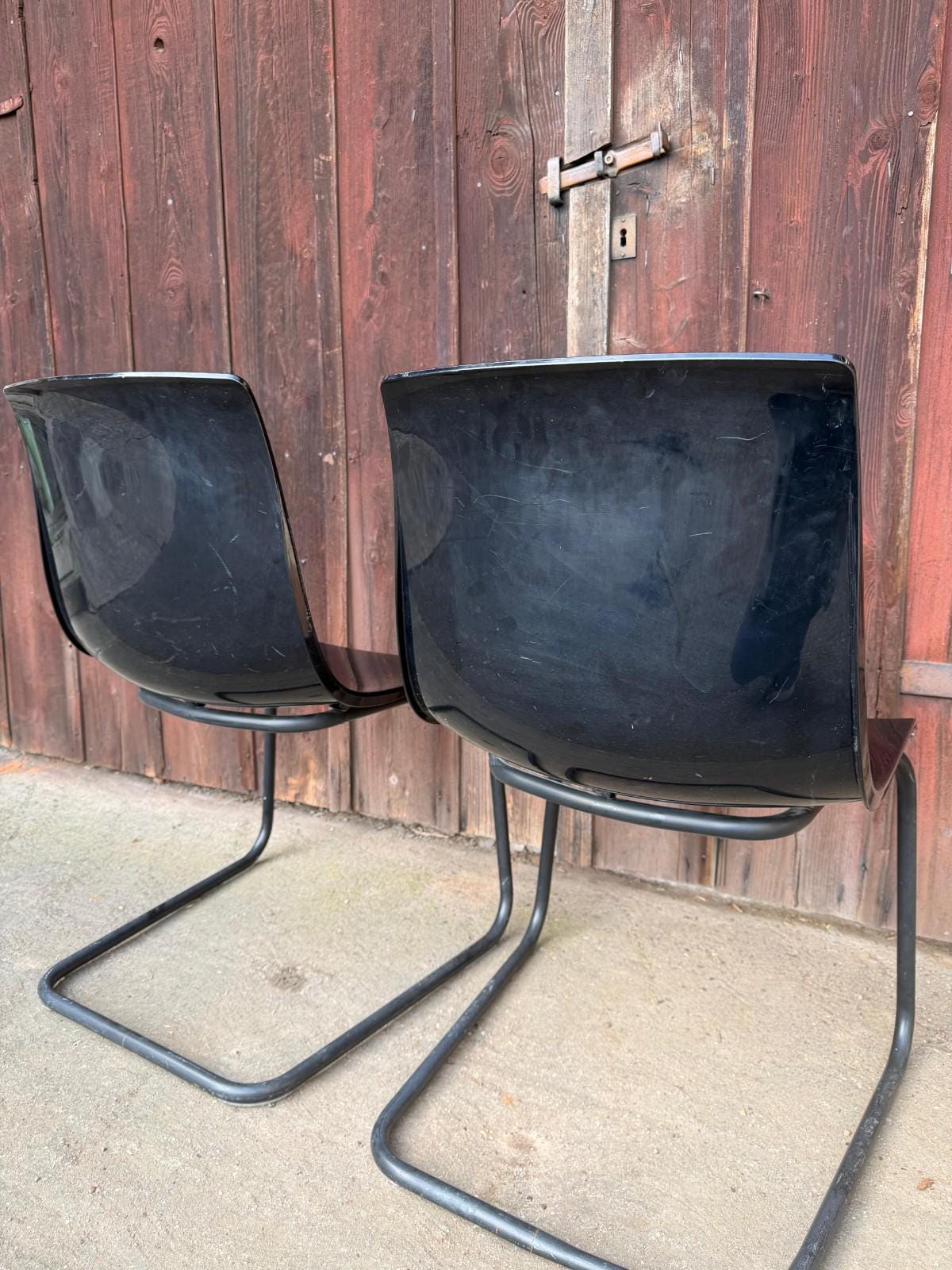 Set von 2 Vintage Stuhl "Tobias" von IKEA Schwarz Polycarbonat