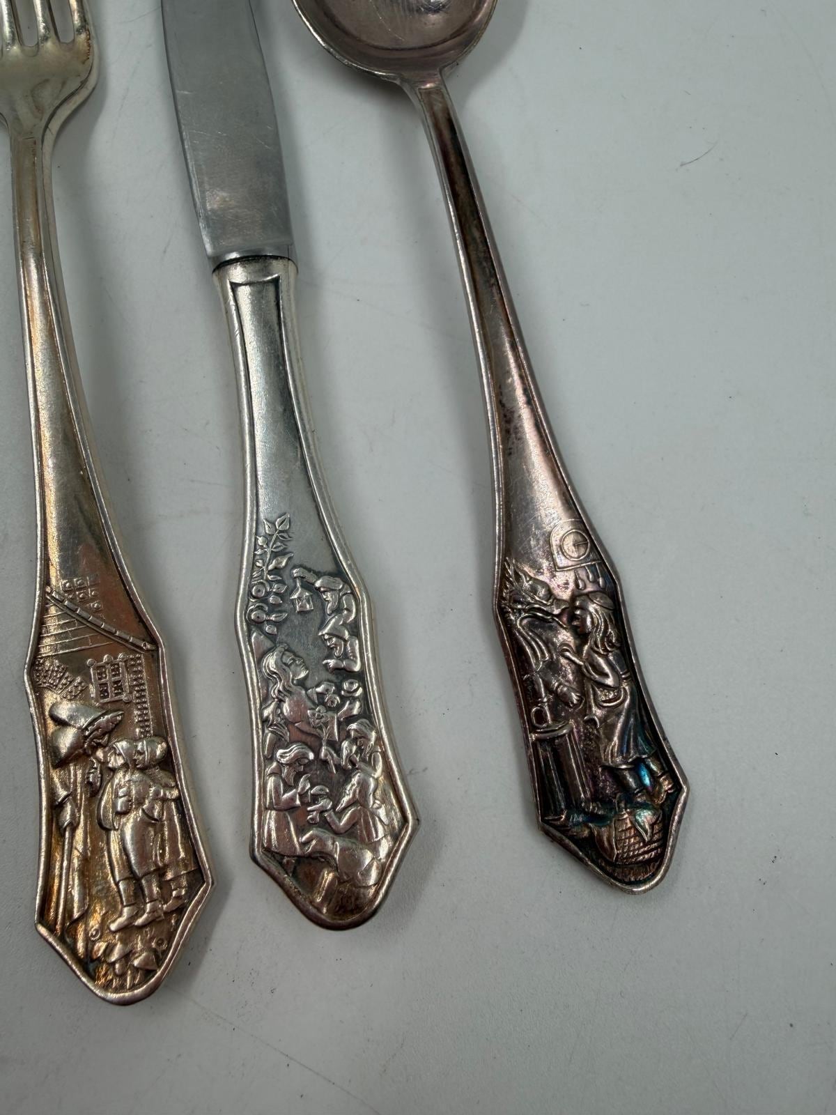 Vintage Kinderbesteck-Set 4-teilig von Krupp Berndorf, versilbert