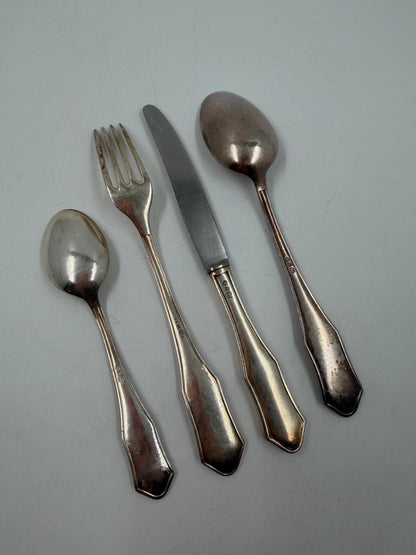 Vintage Kinderbesteck-Set 4-teilig von Krupp Berndorf, versilbert
