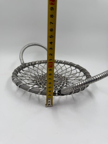 Vintage Drahtkorb aus Metall mit 2 Henkeln im Industrial-Stil