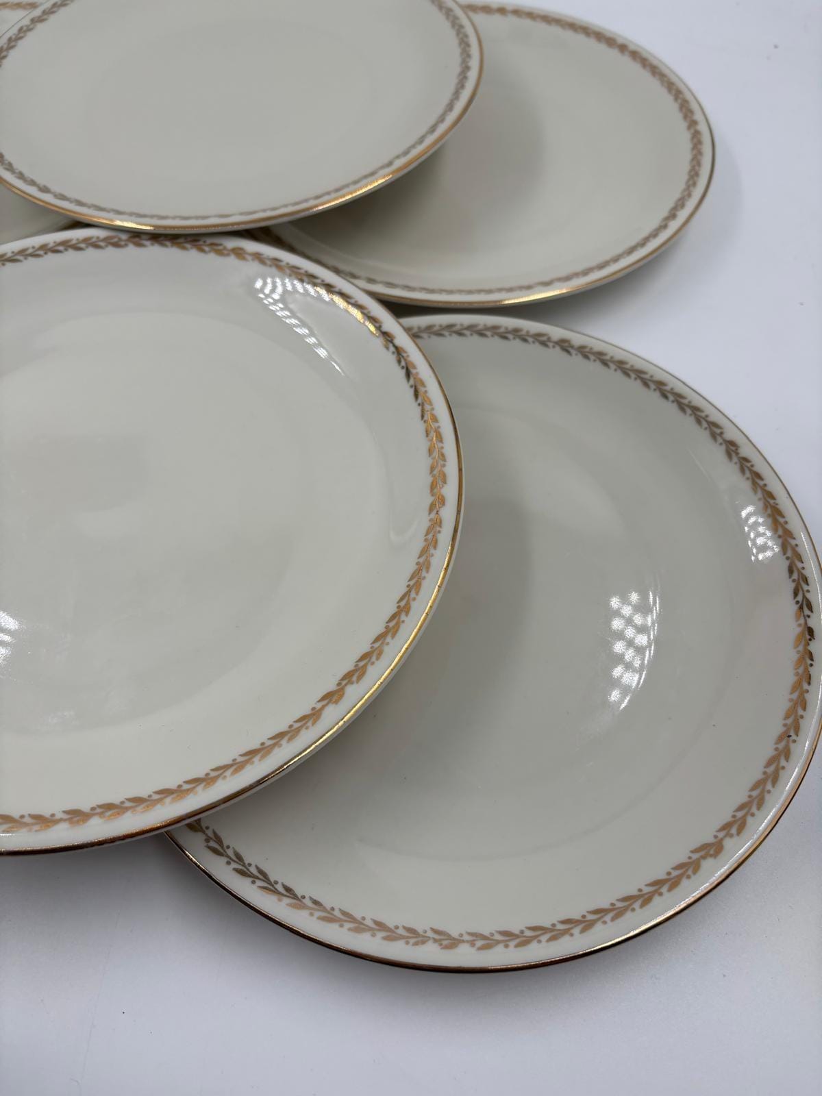 Vintage Geschirrset Zeh Scherzer Bavaria, Goldrand Blumendekor, 12-teilig