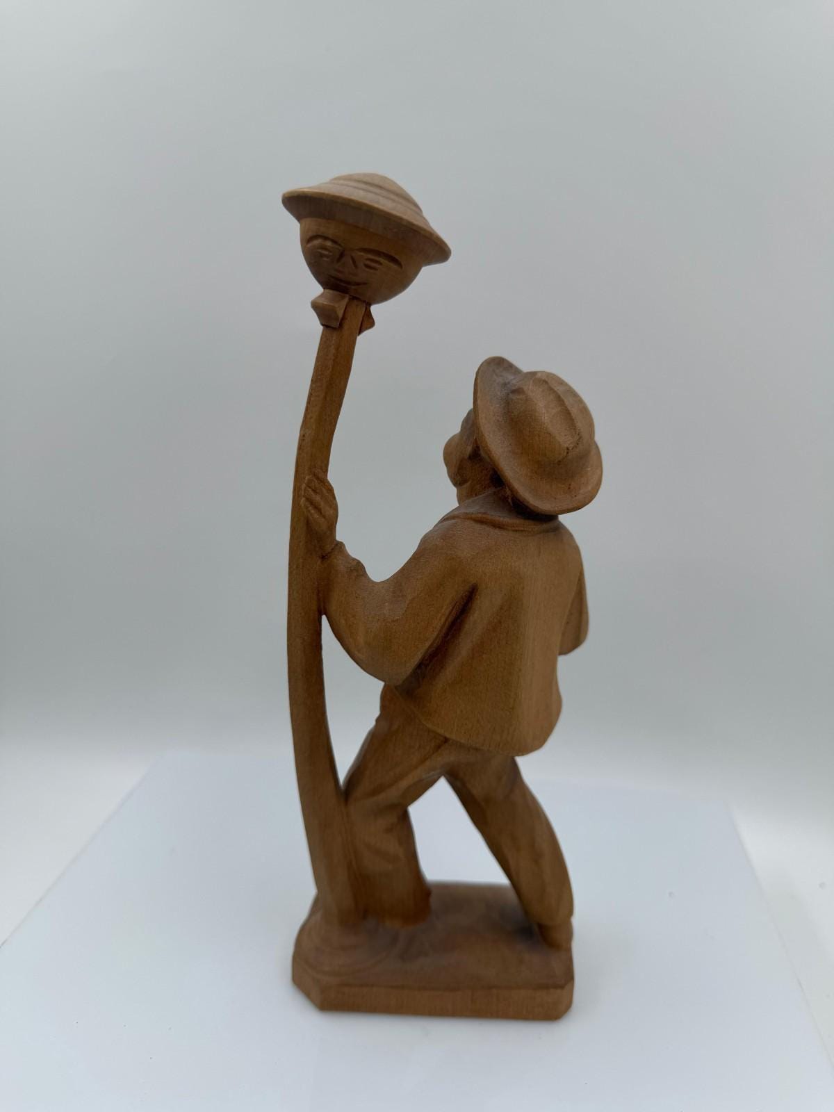 Vintage Schwarzwald Holzfigur "Mädchen mit Körben" handgeschnitzt