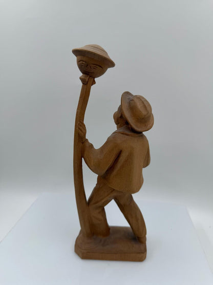 Vintage Schwarzwald Holzfigur "Mädchen mit Körben" handgeschnitzt