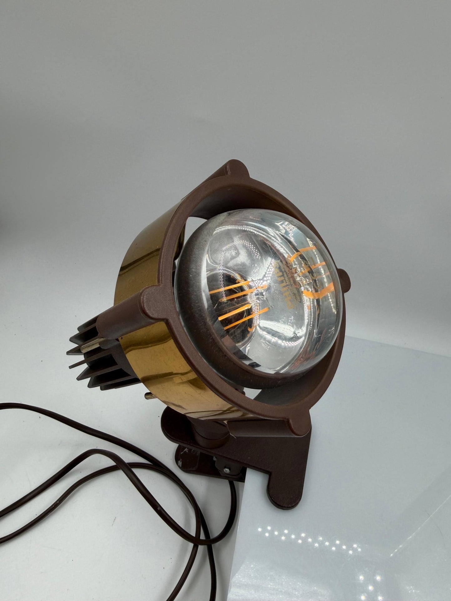 Vintage Space Age Klemmspot mit Goldreflektor