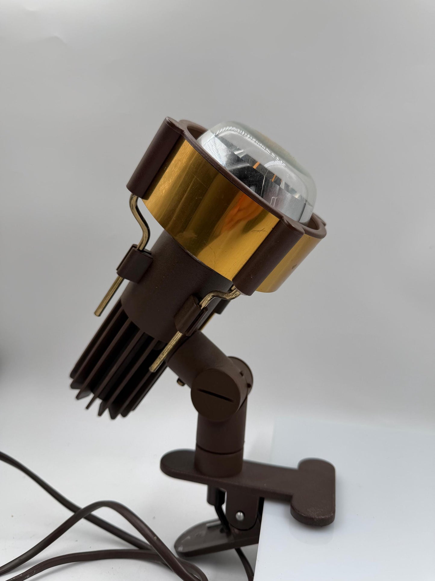 Vintage Space Age Klemmspot mit Goldreflektor