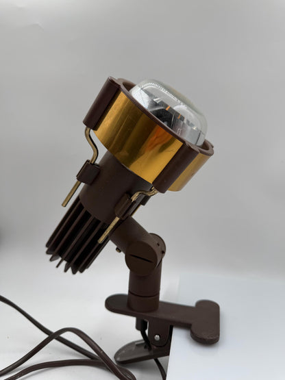Vintage Space Age Klemmspot mit Goldreflektor
