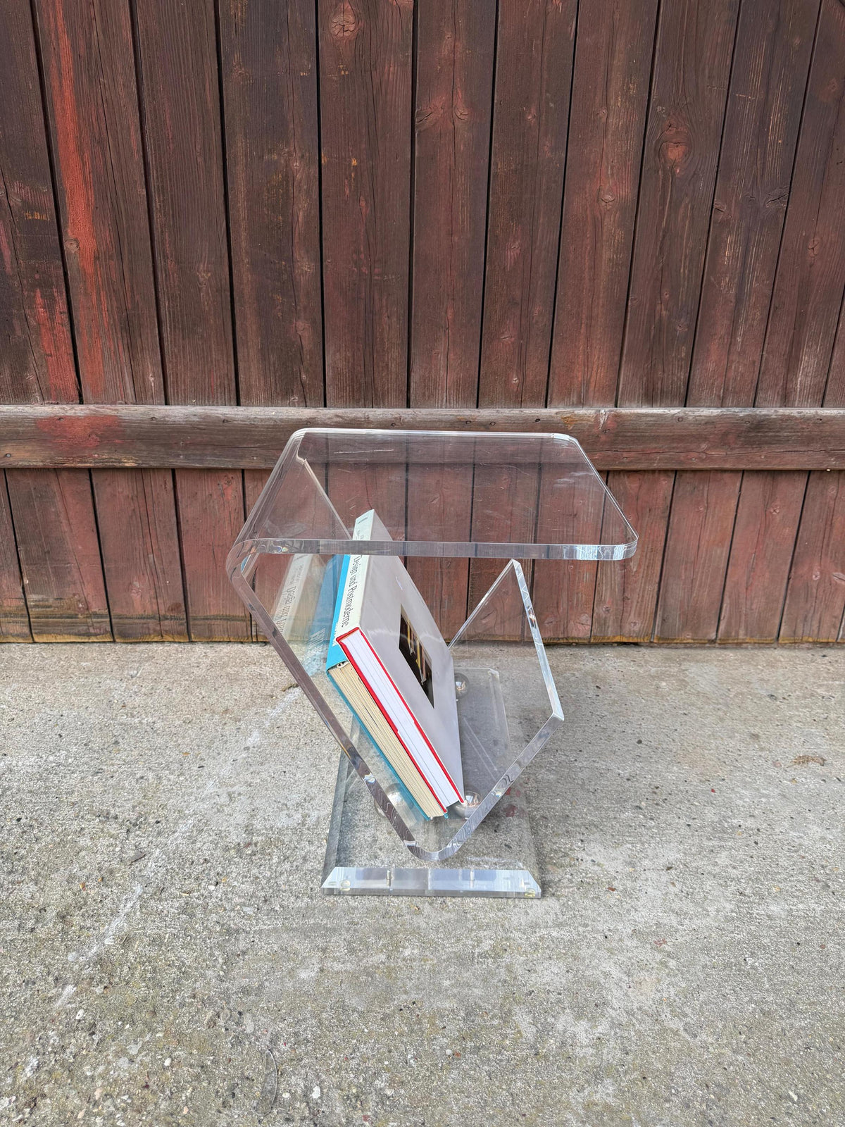 Vintage Beistelltisch Lucite Z-Form im Stil von Charles Hollis Jones