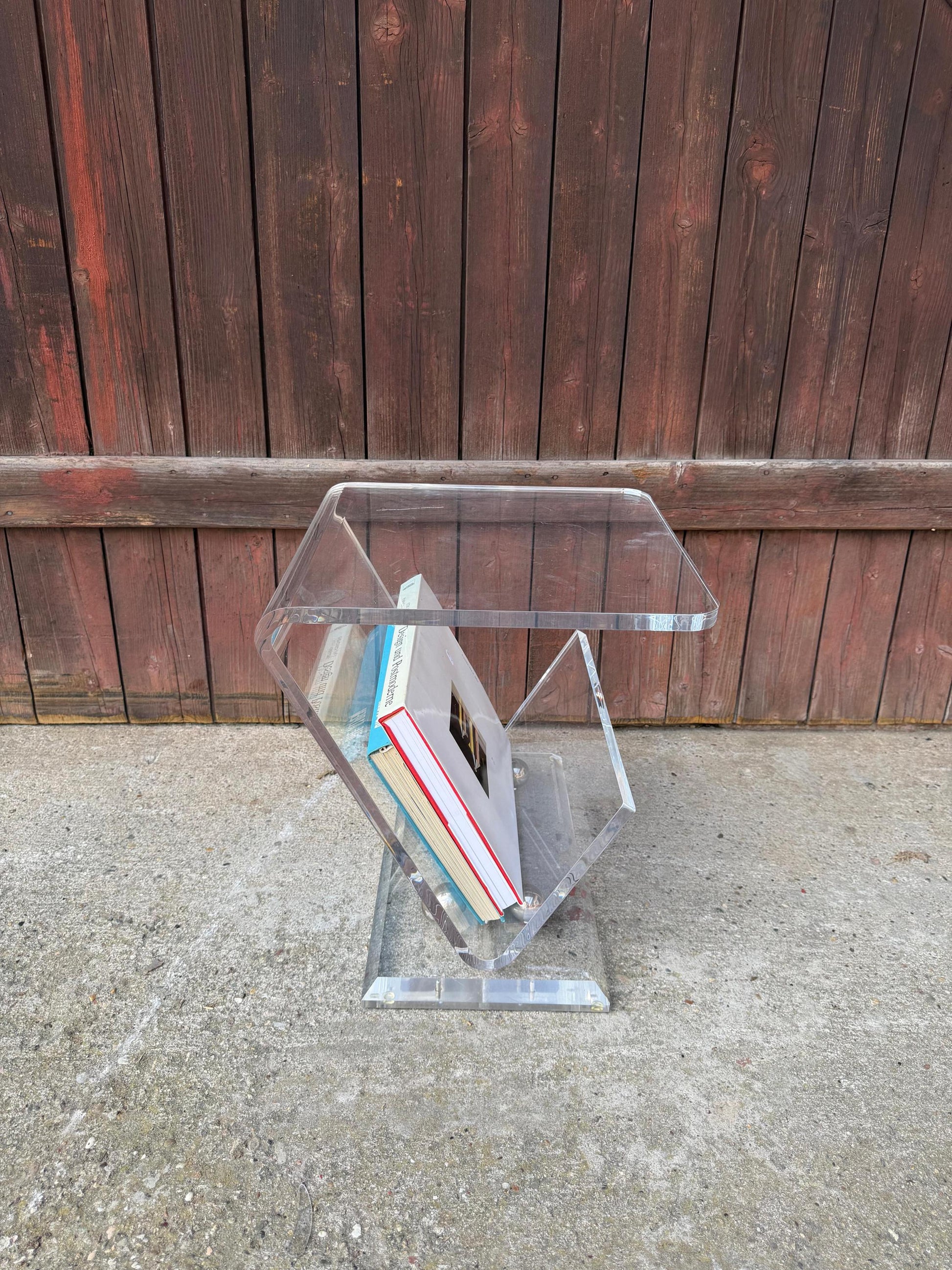 Vintage Beistelltisch Lucite Z-Form im Stil von Charles Hollis Jones