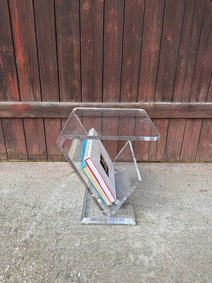 Vintage Beistelltisch Lucite Z-Form im Stil von Charles Hollis Jones