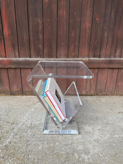 Vintage Beistelltisch Lucite Z-Form im Stil von Charles Hollis Jones