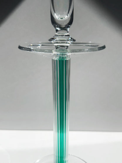 Vintage Glas-Kerzenständer von IVV in Grün, Postmodern/Memphis-Stil