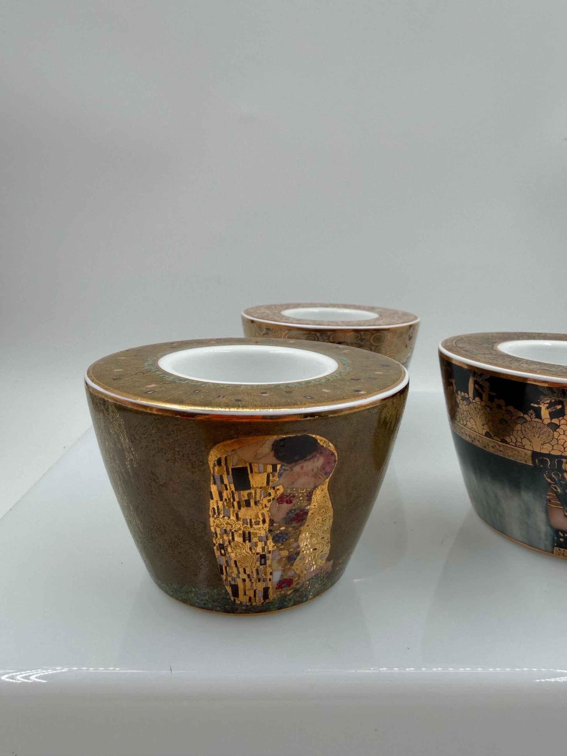 Set von 3 Vintage Teelichthalter "The Kiss", "Adele Bloch-Bauer", "Judith" von Goebel Artis Orbis