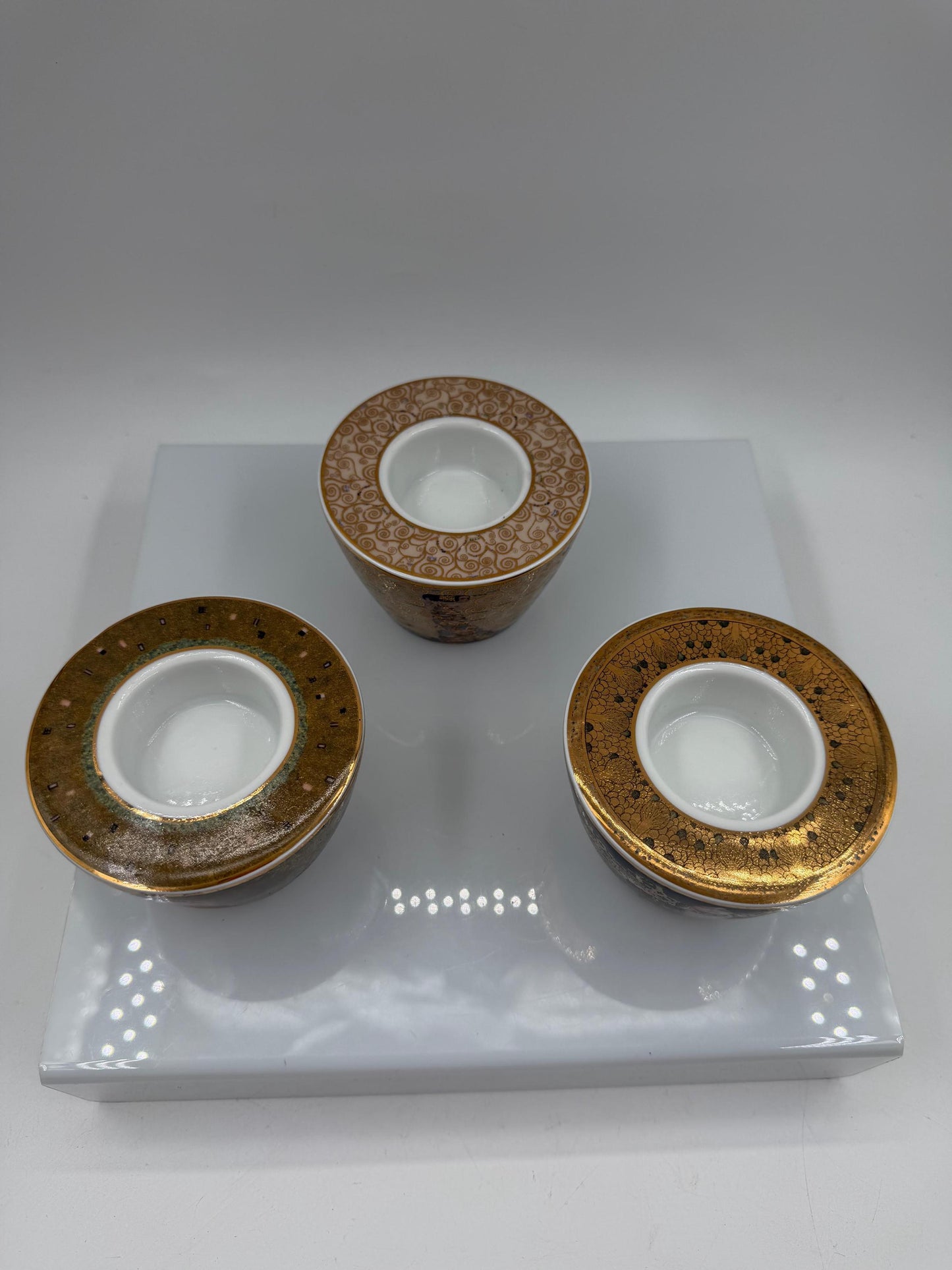 Set von 3 Vintage Teelichthalter "The Kiss", "Adele Bloch-Bauer", "Judith" von Goebel Artis Orbis