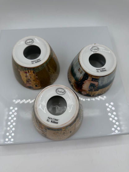 Set von 3 Vintage Teelichthalter "The Kiss", "Adele Bloch-Bauer", "Judith" von Goebel Artis Orbis