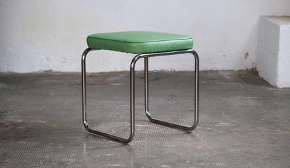 Vintage Bauhaus Hocker in Grün, Mauser zugeschrieben