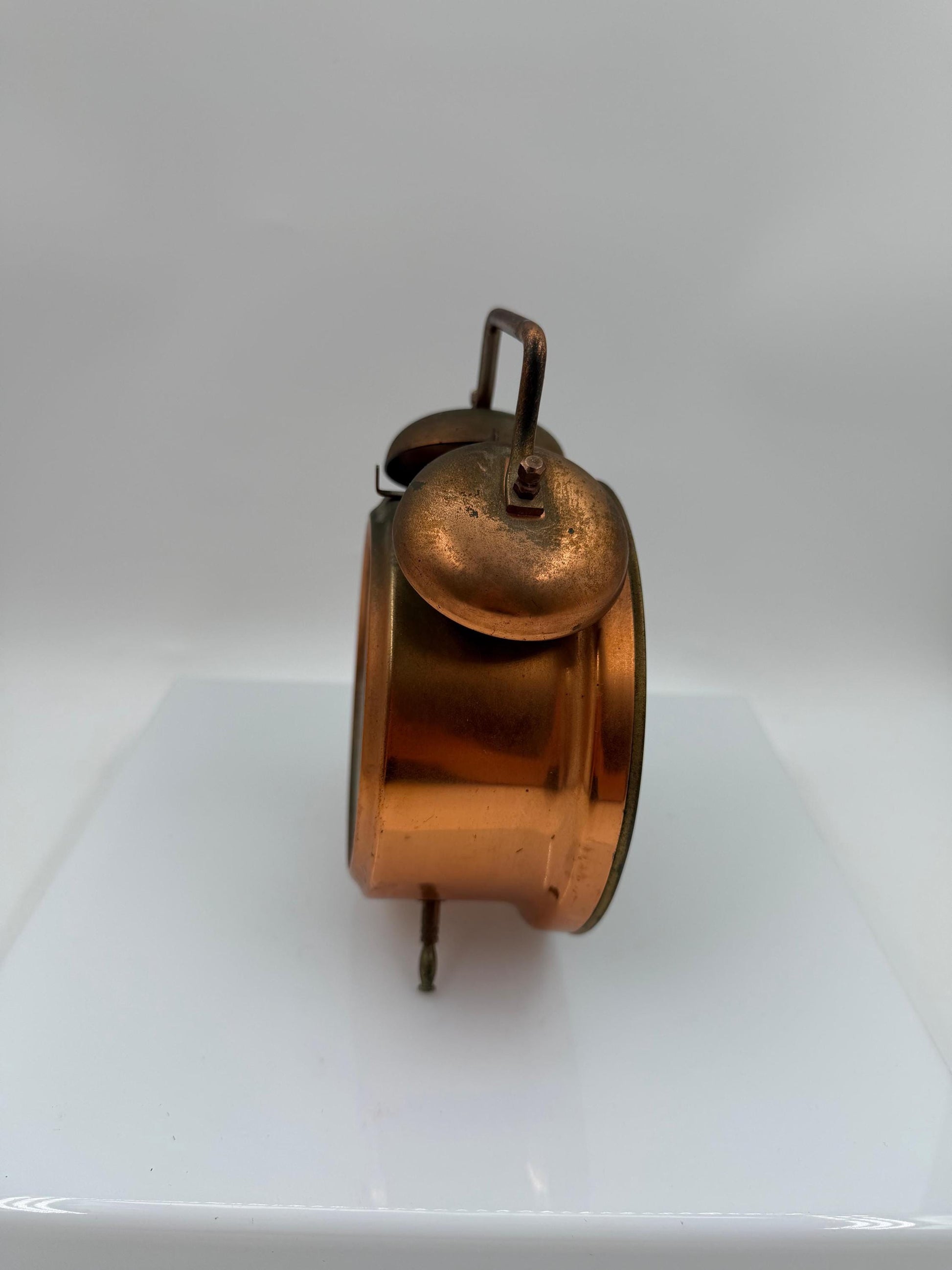 Vintage Wecker Kupfer Doppelglocke mit römischen Zahlen