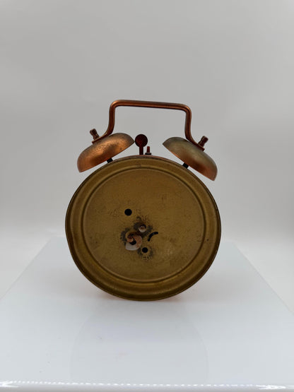 Vintage Wecker Kupfer Doppelglocke mit römischen Zahlen