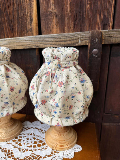Set von 3 Vintage Lampen Landhausstil mit Blumenmuster