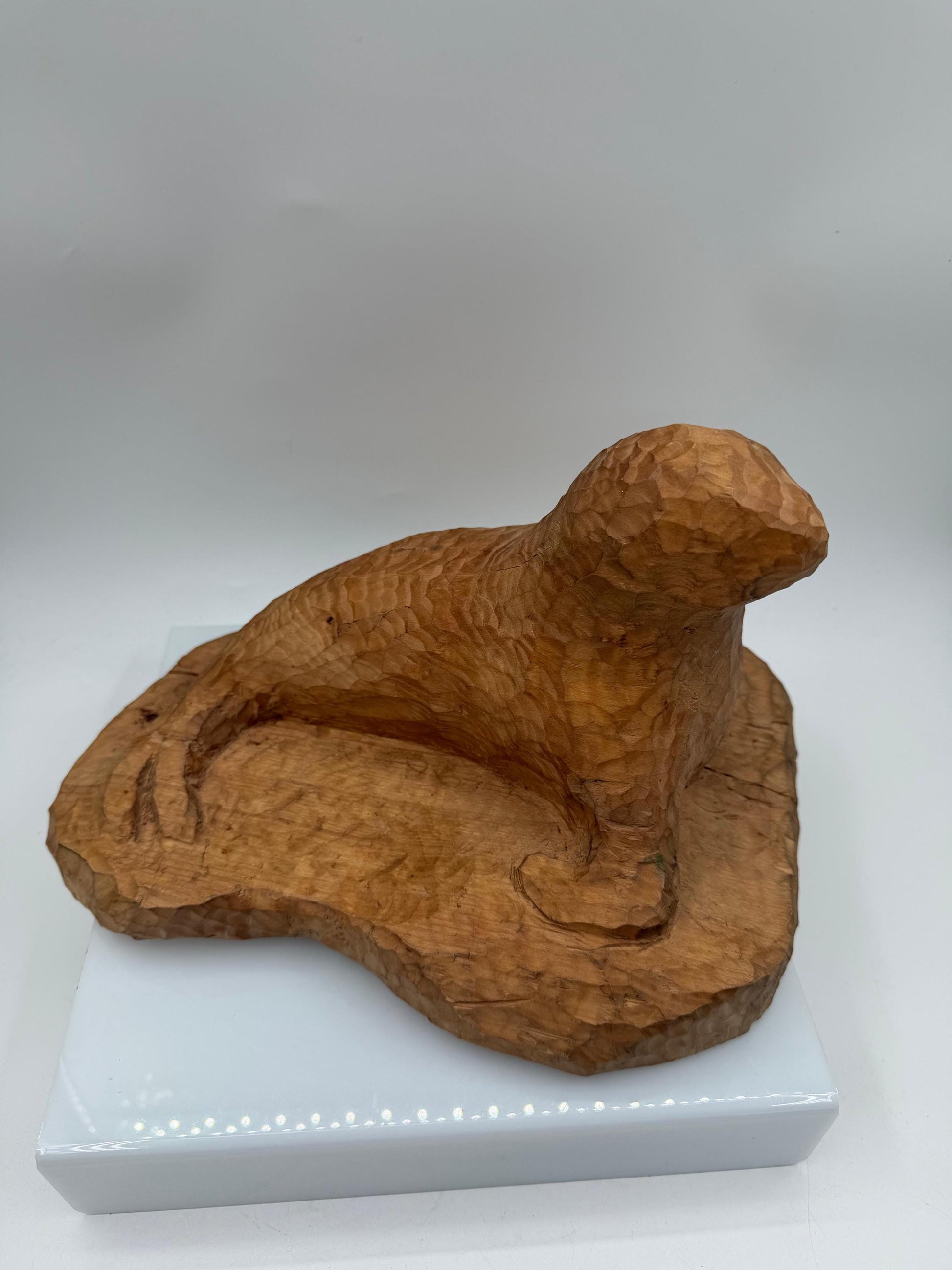 Vintage Holzskulptur Robbe, Schwarzwald Volkskunst