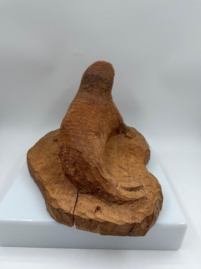 Vintage Holzskulptur Robbe, Schwarzwald Volkskunst