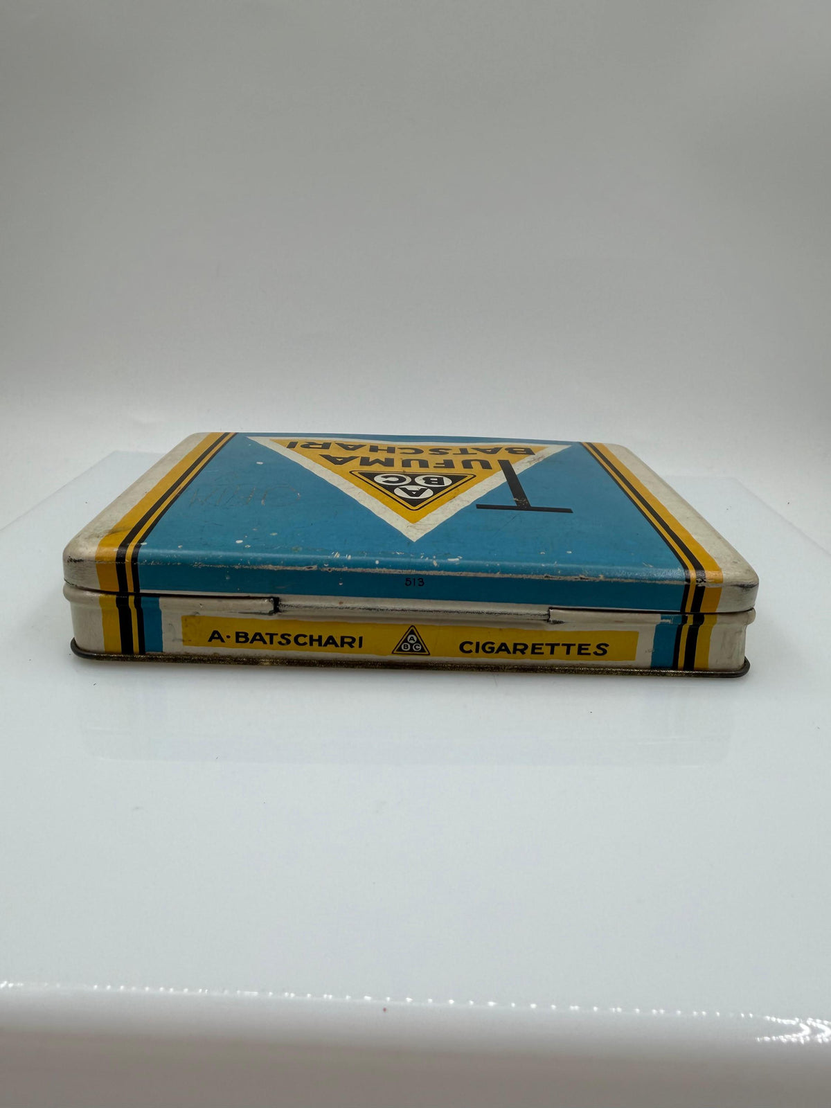 Vintage Blechdose Tufuma von Batschari, Art Deco
