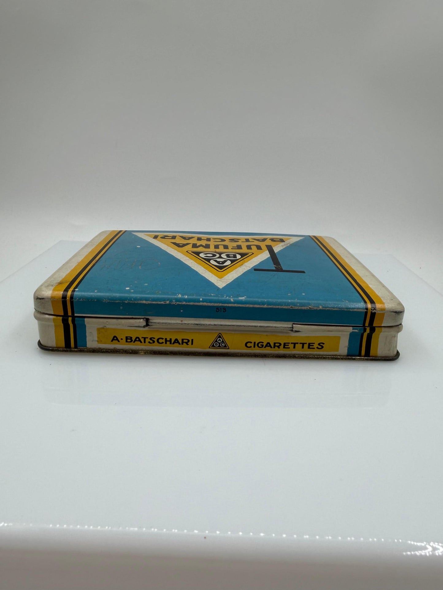 Vintage Blechdose Tufuma von Batschari, Art Deco