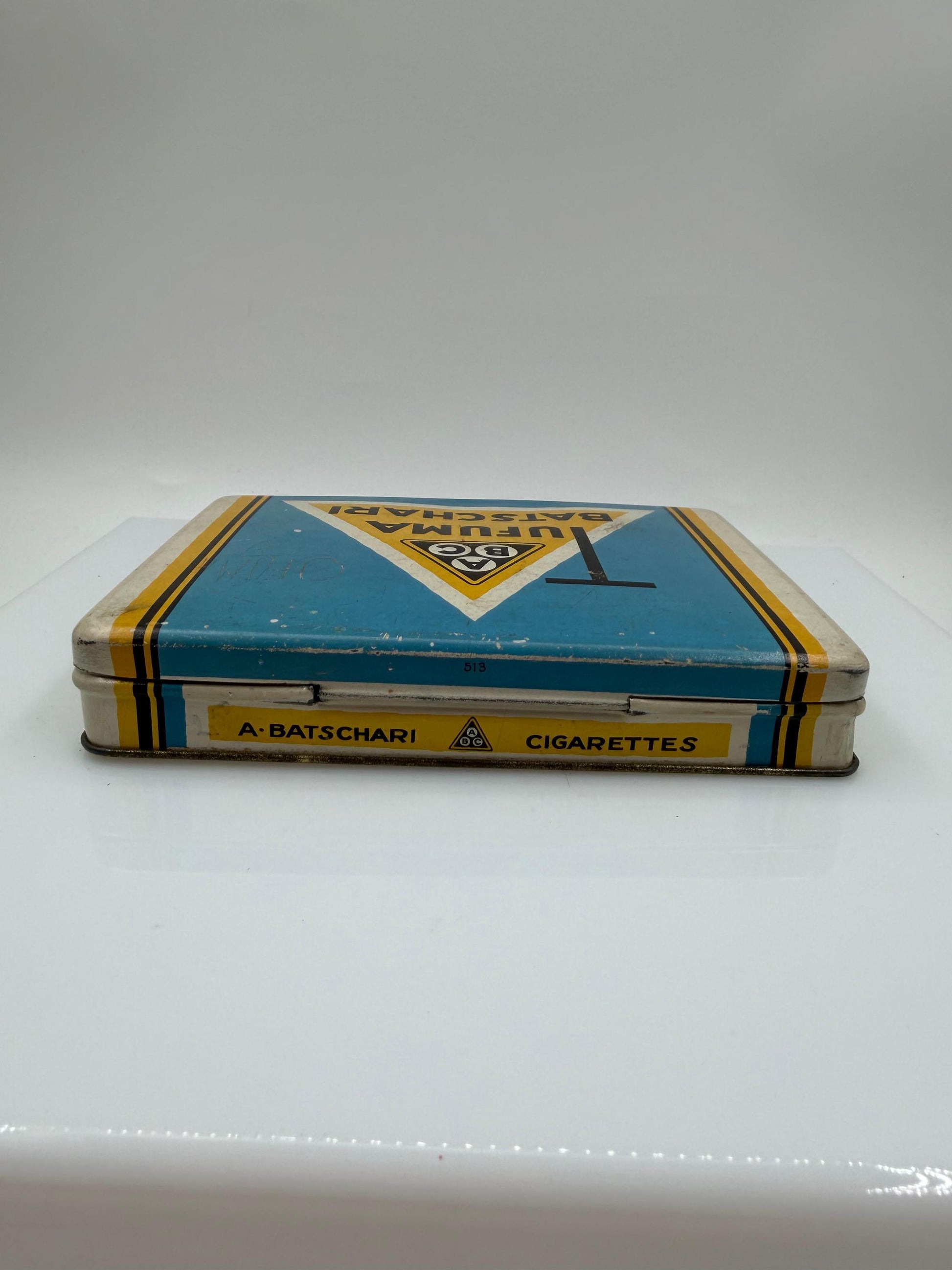 Vintage Blechdose Tufuma von Batschari, Art Deco