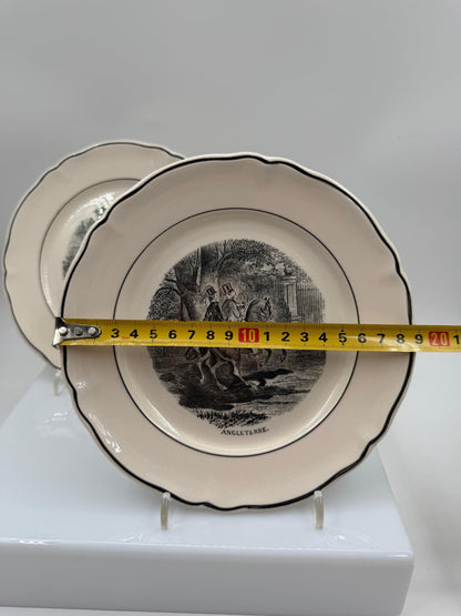 Set von 2 Vintage Sammelteller von Villeroy und Boch mit Pferdemotiv