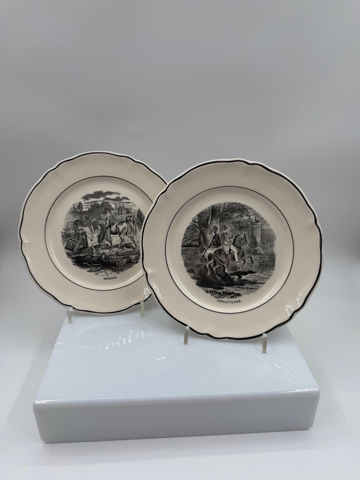 Set von 2 Vintage Sammelteller von Villeroy und Boch mit Pferdemotiv