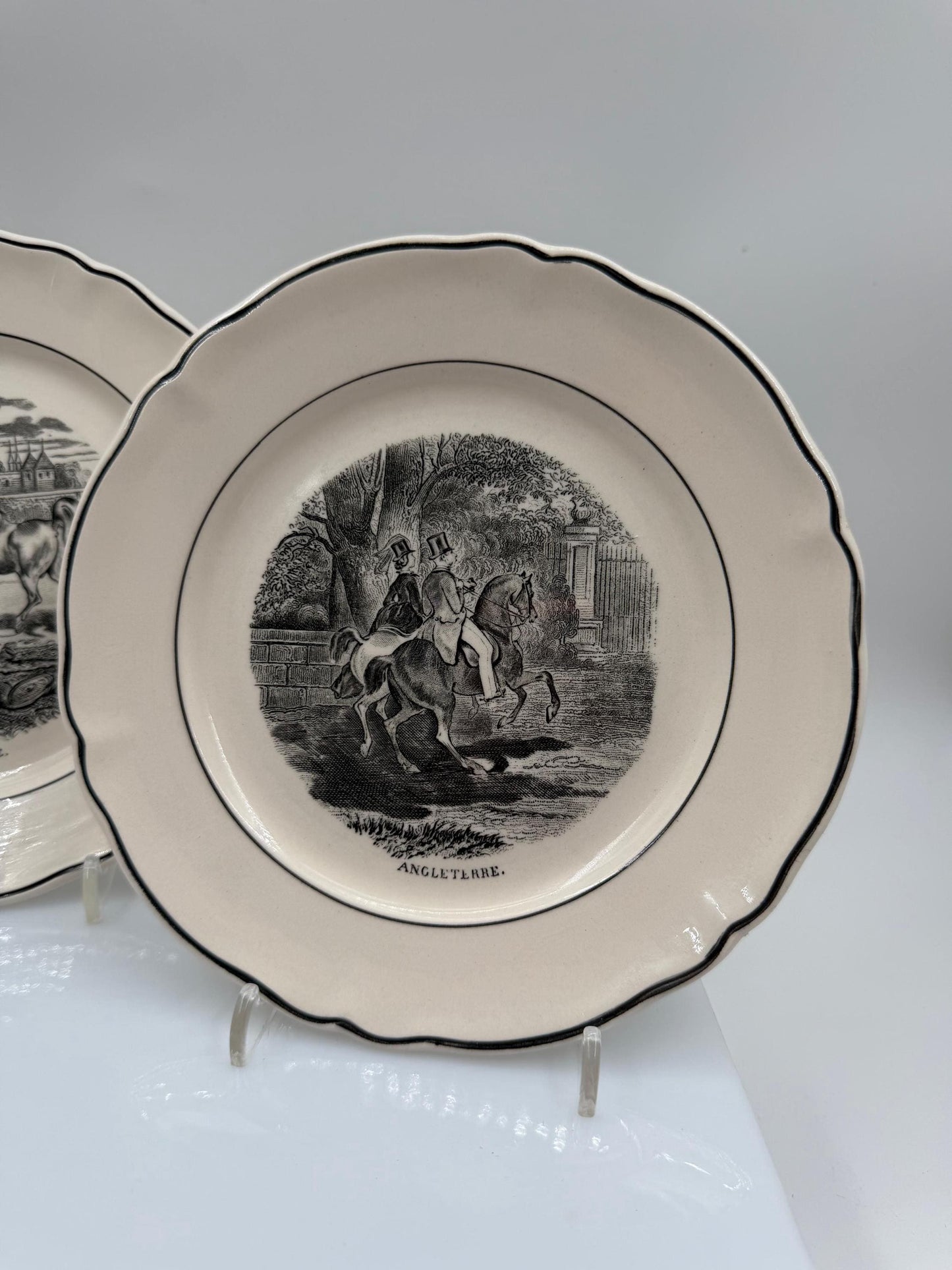 Set von 2 Vintage Sammelteller von Villeroy und Boch mit Pferdemotiv