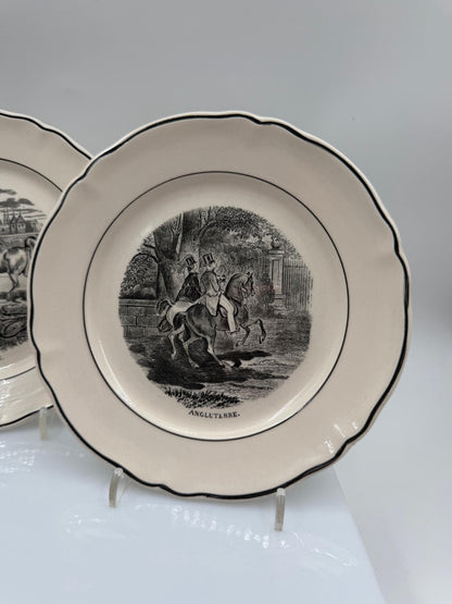 Set von 2 Vintage Sammelteller von Villeroy und Boch mit Pferdemotiv