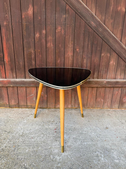 Vintage Beistelltisch "Nierentisch" Schwarz Formica, Mid-Century Modern