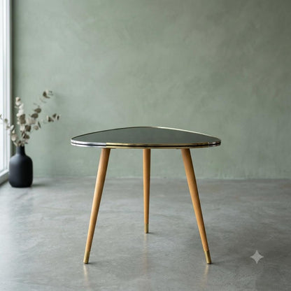 Vintage Beistelltisch "Nierentisch" Schwarz Formica, Mid-Century Modern