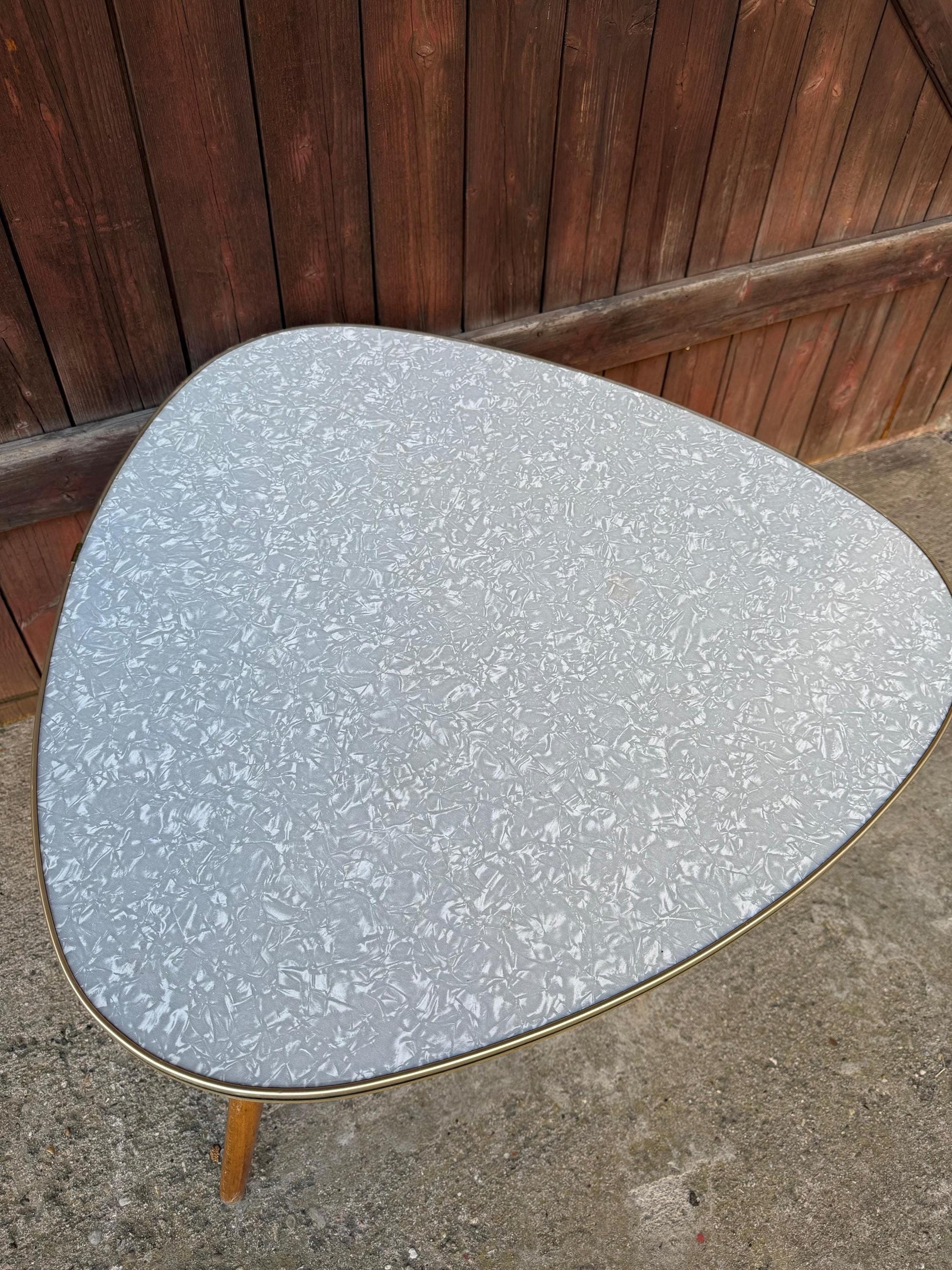 Vintage Nierentisch Beistelltisch Formica Marmor-Optik Space Age