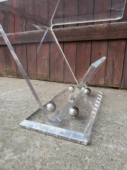Vintage Beistelltisch Lucite Z-Form im Stil von Charles Hollis Jones
