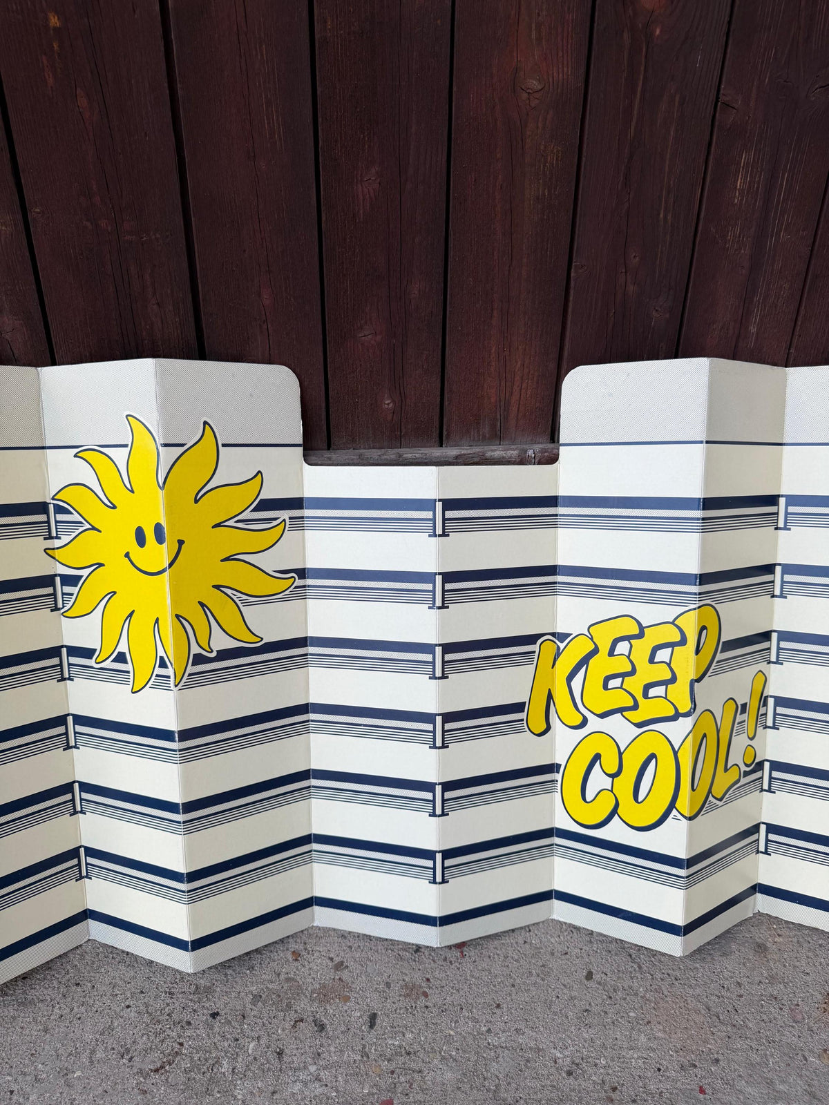 Vintage Auto-Sonnenblende "Keep Cool!", 1980er Jahre
