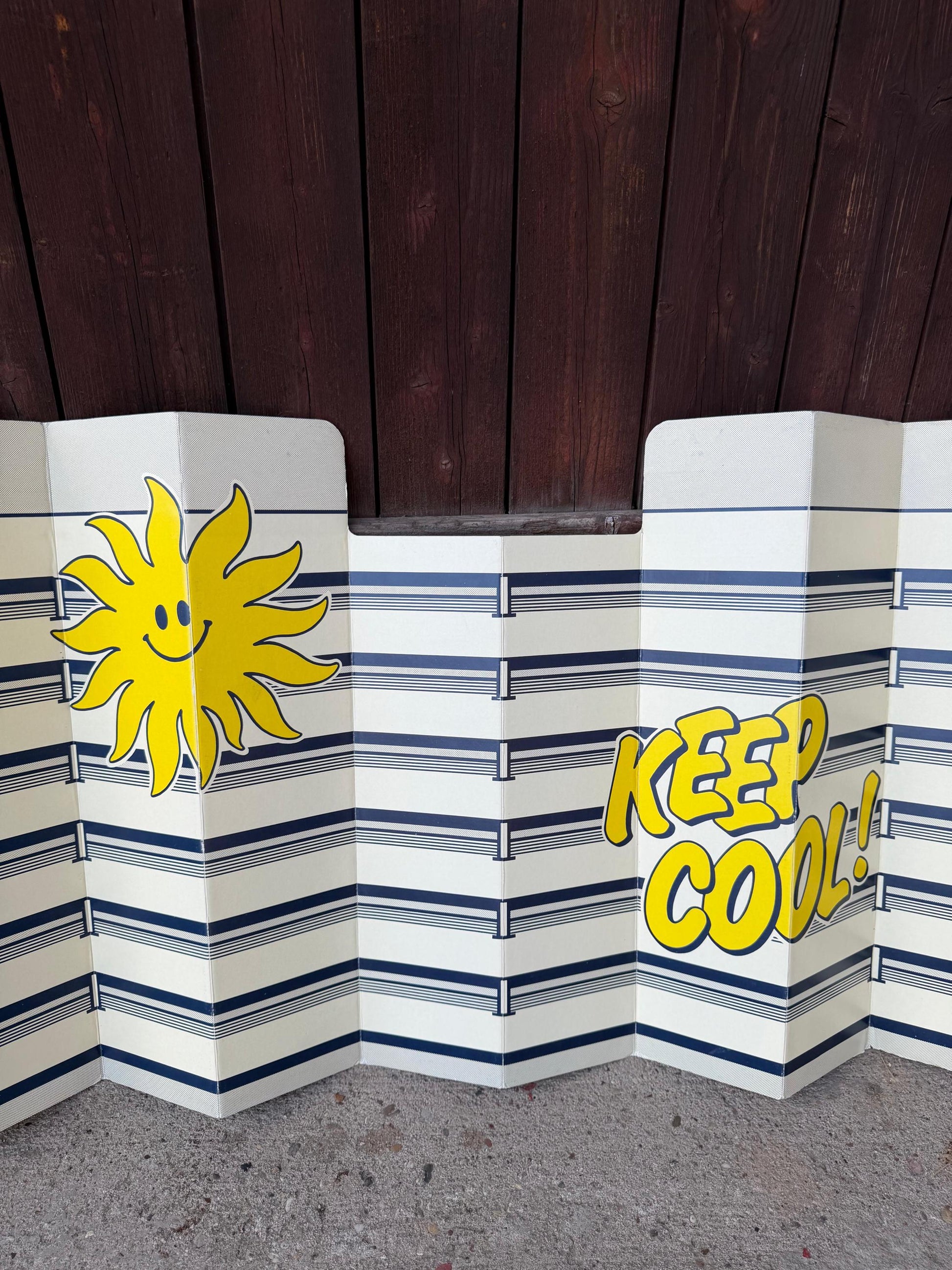 Vintage Auto-Sonnenblende "Keep Cool!", 1980er Jahre