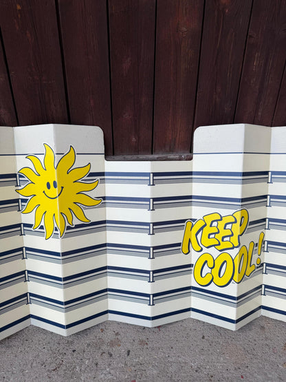 Vintage Auto-Sonnenblende "Keep Cool!", 1980er Jahre
