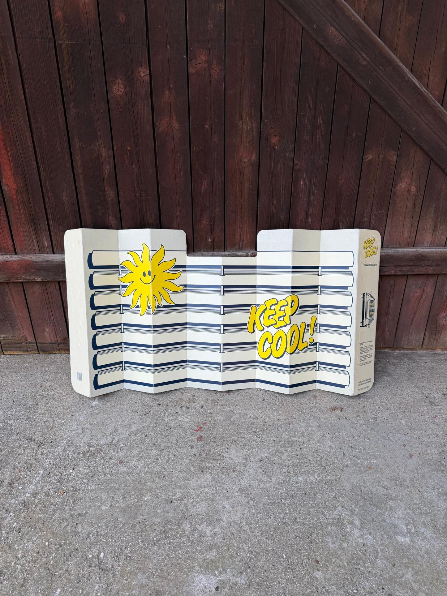 Vintage Auto-Sonnenblende "Keep Cool!", 1980er Jahre