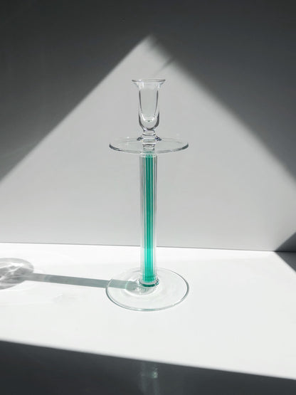 Vintage Glas-Kerzenständer von IVV in Grün, Postmodern/Memphis-Stil